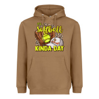 Toasted Coconut It's a Softball kinda day leopard Heavyweight Hoodie - NancyCooperArtShop