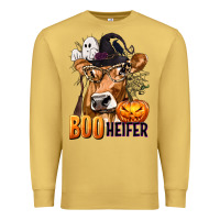 Antique Gold Boo Heifer Cow with Halloween Premium Sweatshirt - texasbilliewilder