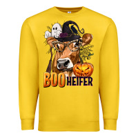 Lemon Boo Heifer Cow with Halloween Premium Sweatshirt - texasbilliewilder