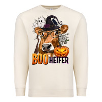 Sandshell Boo Heifer Cow with Halloween Premium Sweatshirt - texasbilliewilder