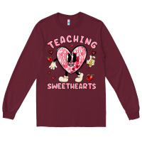 Burgundy teaching sweethearts Long Sleeve Tee - MaliasSmallBusiness