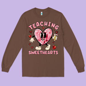 Teaching Sweethearts Long Sleeve Tee Designed By Maliassmallbusiness