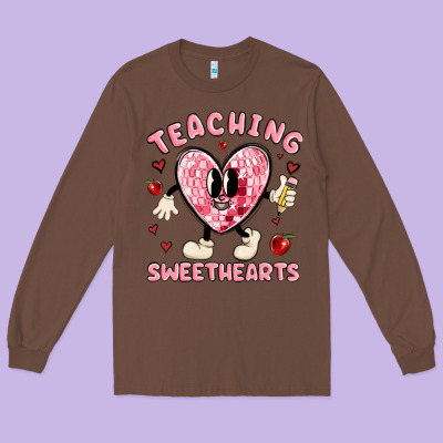 Teaching Sweethearts Long Sleeve Tee Designed By Maliassmallbusiness