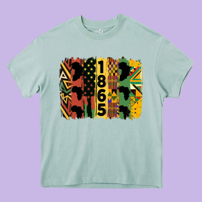 Juneteenth Brush Stroke 2 Heavy Core Tee Designed By Hra Design Shop