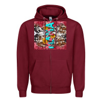 Burgundy mama cowhide  sunflowers Zipper Hoodie - LillyAllenDesigns