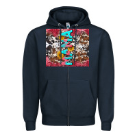 Navy mama cowhide  sunflowers Zipper Hoodie - LillyAllenDesigns