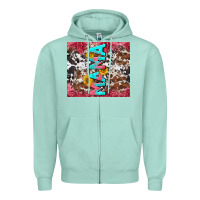 Seafoam mama cowhide  sunflowers Zipper Hoodie - LillyAllenDesigns