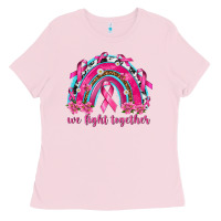 Bubblegum Pink We Fight Together Rainbow Ladies Tee - texasbilliewilder