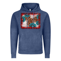 Vintage Denim Christmas gemstone leopard background Vintage Hoodie - AdoDesignShop
