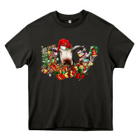 Asphalt christmas joy cow Heavy Core Tee - CowhideDigitalArt