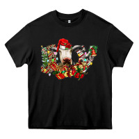Black christmas joy cow Heavy Core Tee - CowhideDigitalArt