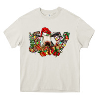 Cream christmas joy cow Heavy Core Tee - CowhideDigitalArt