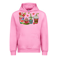 Fuchsia Pink watermelon summer coffee cups Urban Hoodie - OliviaCreatesArt