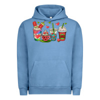 Pigment Pebble Blue watermelon summer coffee cups Urban Hoodie - OliviaCreatesArt