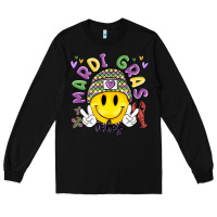 Black mardi gras vibes Long Sleeve Tee - MaliasSmallBusiness