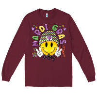 Burgundy mardi gras vibes Long Sleeve Tee - MaliasSmallBusiness