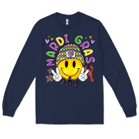 Navy mardi gras vibes Long Sleeve Tee - MaliasSmallBusiness