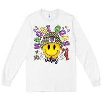 White mardi gras vibes Long Sleeve Tee - MaliasSmallBusiness