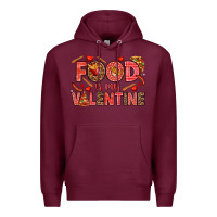 Burgundy Food is my Valentine Premium Hoodie - HowdyJamesFarm