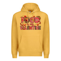 Mustard Food is my Valentine Premium Hoodie - HowdyJamesFarm