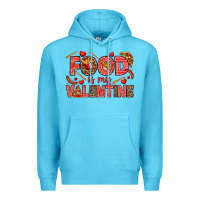 Ocean Blue Food is my Valentine Premium Hoodie - HowdyJamesFarm