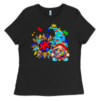Black autism sunflower gnome Ladies Tee - Zillion Design Studio