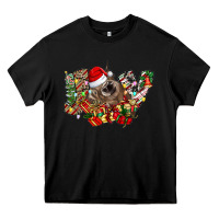 Black christmas joy highland cow Heavy Core Tee - CowhideDigitalArt
