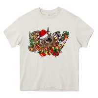 Cream christmas joy highland cow Heavy Core Tee - CowhideDigitalArt