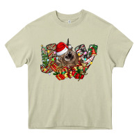 Mossy christmas joy highland cow Heavy Core Tee - CowhideDigitalArt
