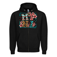 Black floral leopard frame mini Zipper Hoodie - LillyAllenDesigns