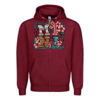 Burgundy floral leopard frame mini Zipper Hoodie - LillyAllenDesigns