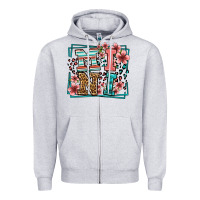 Heather Grey floral leopard frame mini Zipper Hoodie - LillyAllenDesigns