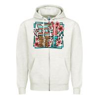 Floral Leopard Frame Mini Zipper Hoodie | Teevron