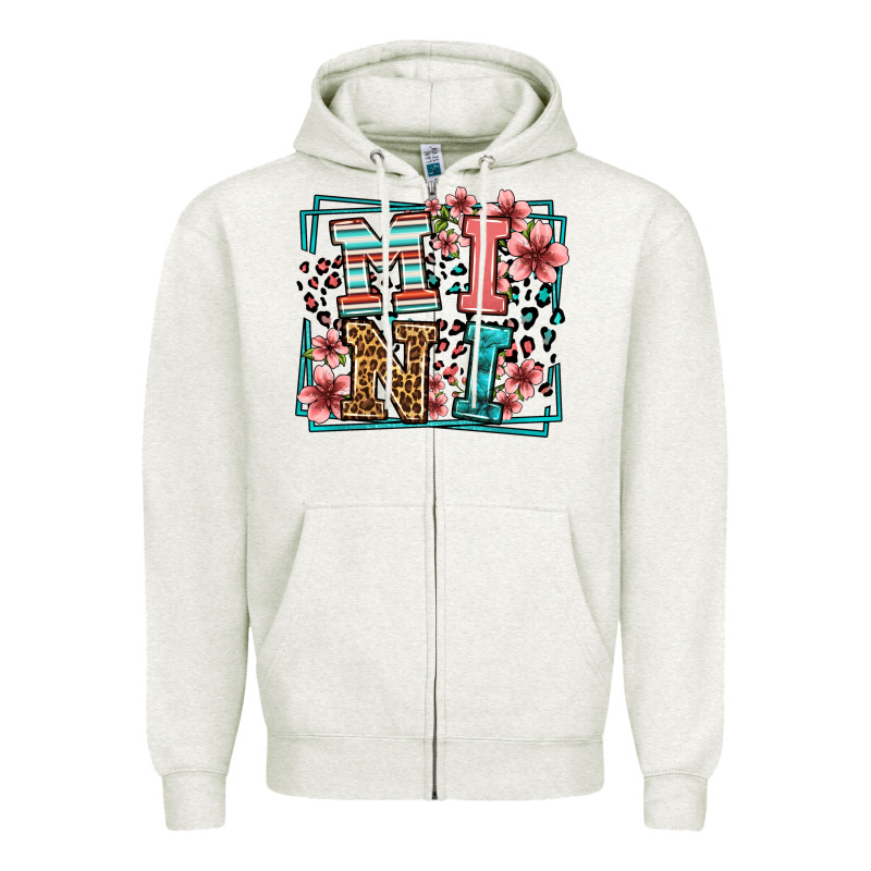 Floral Leopard Frame Mini Zipper Hoodie by LillyAllenDesigns | Teevron