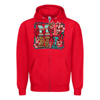 Red floral leopard frame mini Zipper Hoodie - LillyAllenDesigns