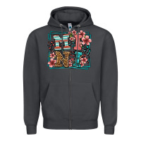Smoke floral leopard frame mini Zipper Hoodie - LillyAllenDesigns