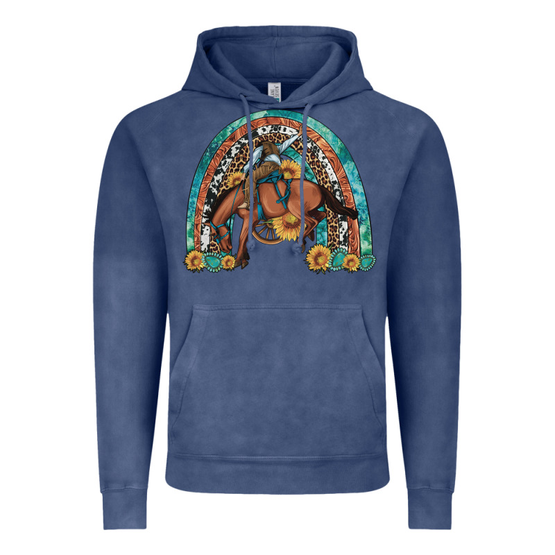 Bucking Bronco Rodeo Rainbow Vintage Hoodie by Artiststas | Teevron