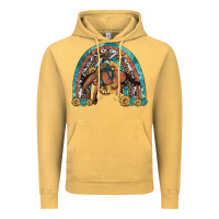 Vintage Mustard bucking bronco rodeo rainbow Vintage Hoodie - Artiststas