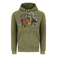 Vintage Olive bucking bronco rodeo rainbow Vintage Hoodie - Artiststas
