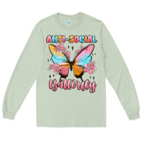 Matcha anti social butterfly Long Sleeve Tee - MaliasSmallBusiness