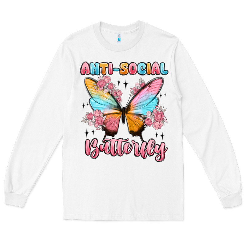 Anti Social Butterfly Long Sleeve Tee by MaliasSmallBusiness | Teevron