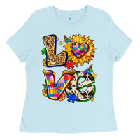Baby Blue autism love Ladies Tee - Zillion Design Studio
