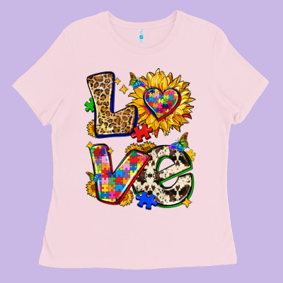 Autism Love Ladies Tee Designed By Zillion Design Studio