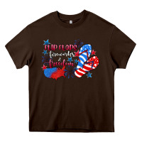 Chocolate Brown Flip flops fireworks & freedom 4th of july Heavy Core Tee - CowGirlArtShop