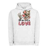 Pigment Lunar Rock Skull all you need is love Urban Hoodie - FaDigitalArtStudio