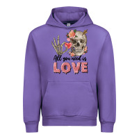 Tulip Skull all you need is love Urban Hoodie - FaDigitalArtStudio