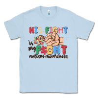 Dusty Blue his fight is my fight autism awareness Classic Tee - MaliasSmallBusiness