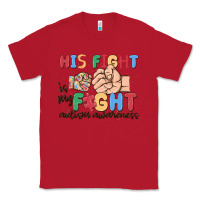 Red his fight is my fight autism awareness Classic Tee - MaliasSmallBusiness