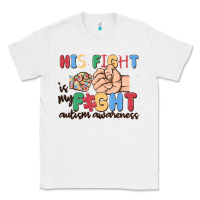 White his fight is my fight autism awareness Classic Tee - MaliasSmallBusiness