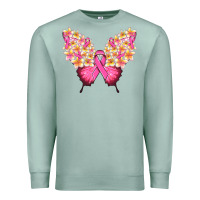 Seafoam Pink ribbon Breast Cancer butterfly Premium Sweatshirt - NancyCooperArtShop